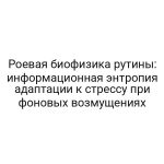 Роевая биофизика рутины: информационная энтропия адаптации к стрессу при фоновых возмущениях
